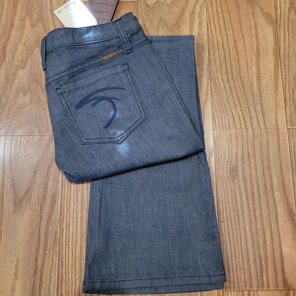 RARE Vintage Y2K Low Rise Frankie B Jeans F Logo Pockets Flare Bootcut 4 26x34.5